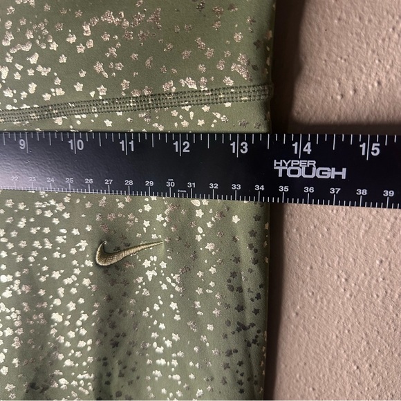 Girls XL Nike Dri Fit Green With Gold Sparkle Athletic Leggings - Picture 3 of 6